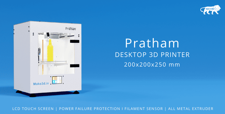 a white 3d printer machine with a blue background