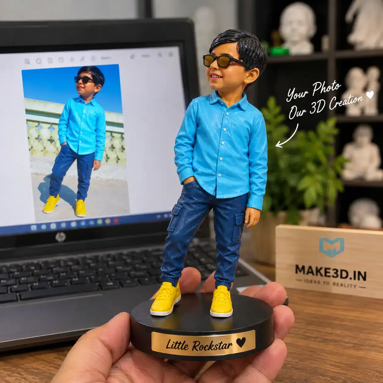 Customised 3D miniature from photo by Make3D