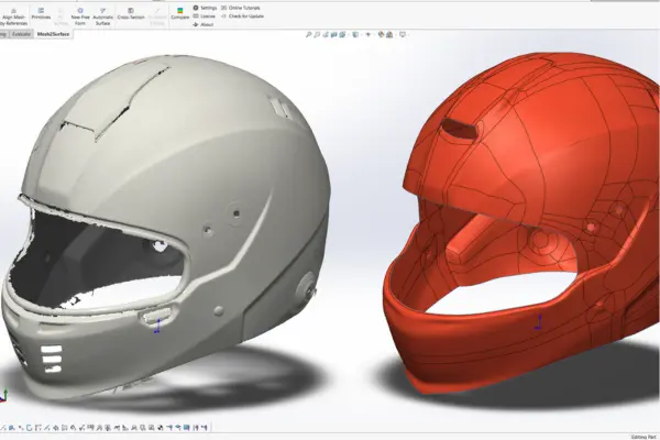 3D scan mesh converted to CAD model