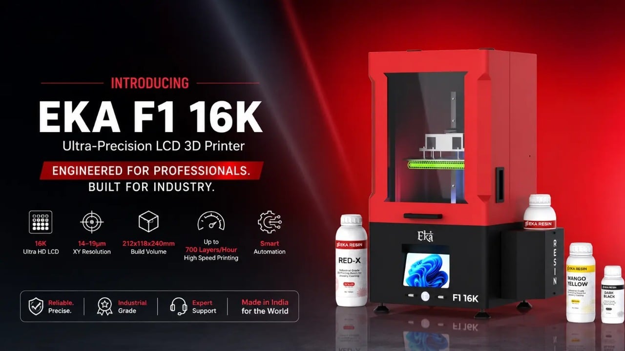 16K LCD 3D Printer EKA F1 16K Industrial Resin 3D Printer India Make3D