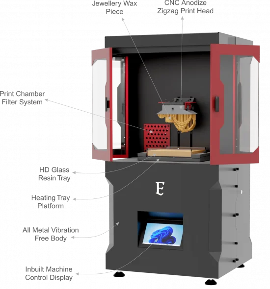 eka ht high end dlp resin 3d printer for jewelry casting work